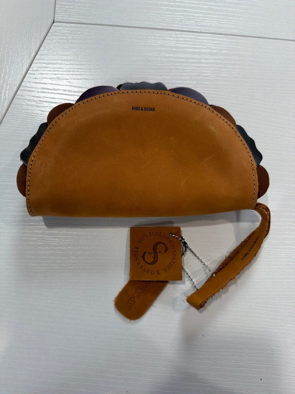 Hide & Drink Multipurpose Taco Wallet Leather El Clasico Tan Handmade